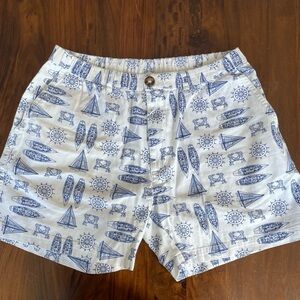 Chubbies Blue and White Nautical Print Shorts